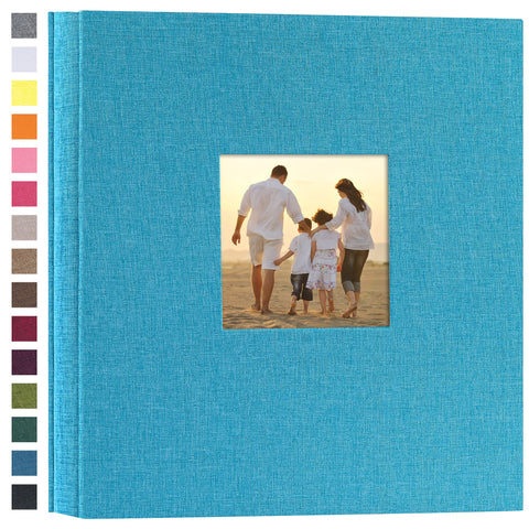 Potricher photo album cover shows durable linen binding for lasting memories.