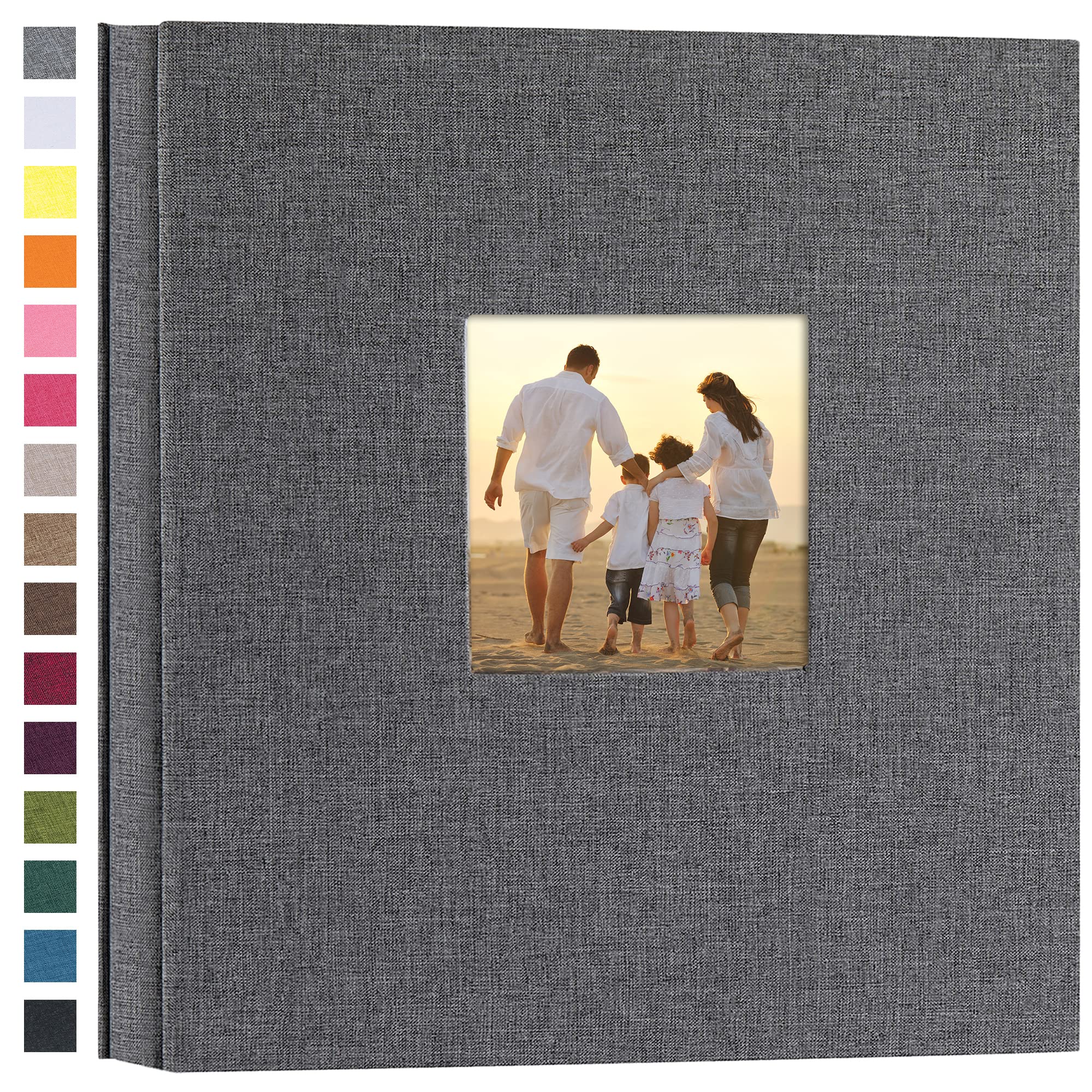Potricher linen hardcover photo album texture highlights durability and style.