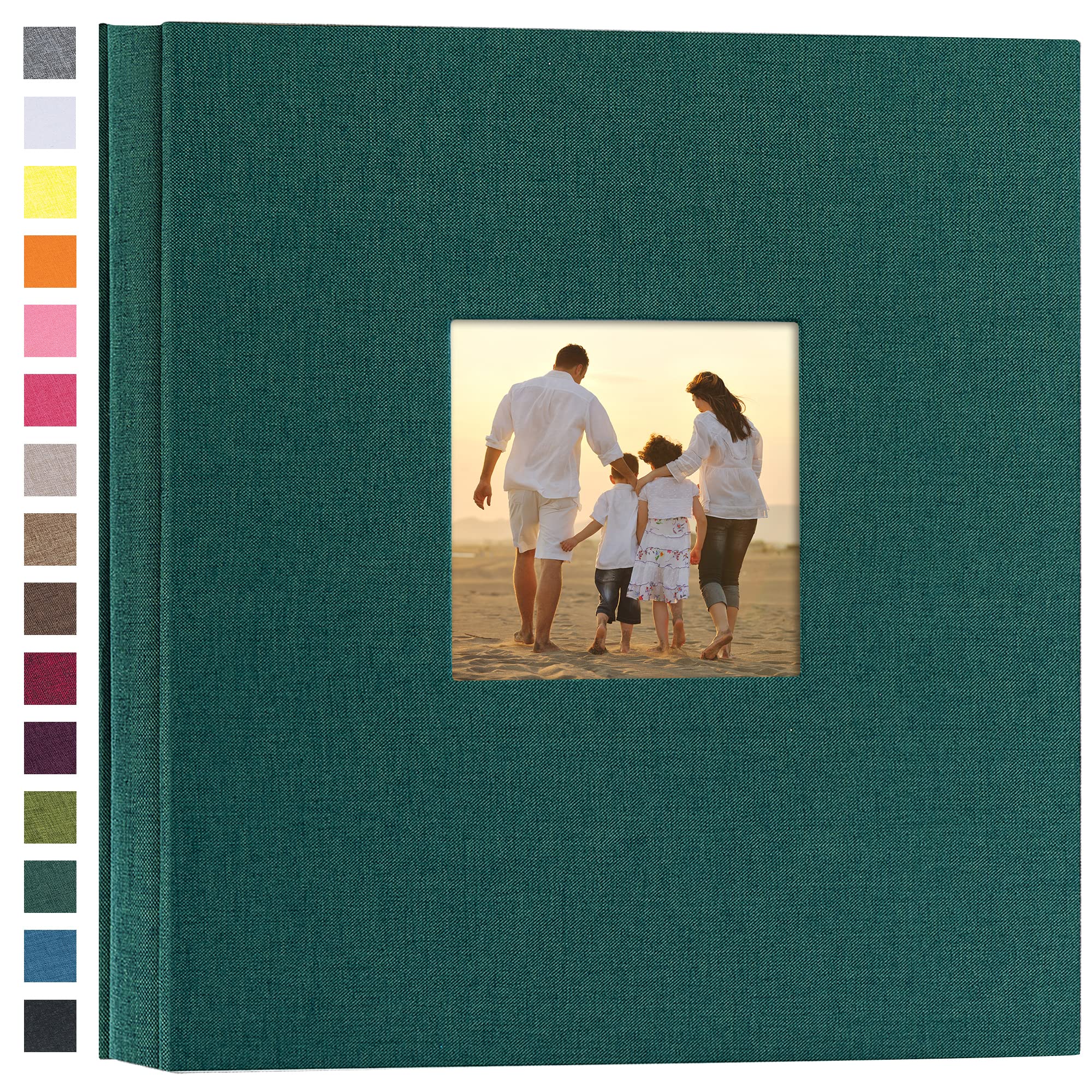 Potricher linen hardcover photo album with 600 pockets keeps family memories organized.
