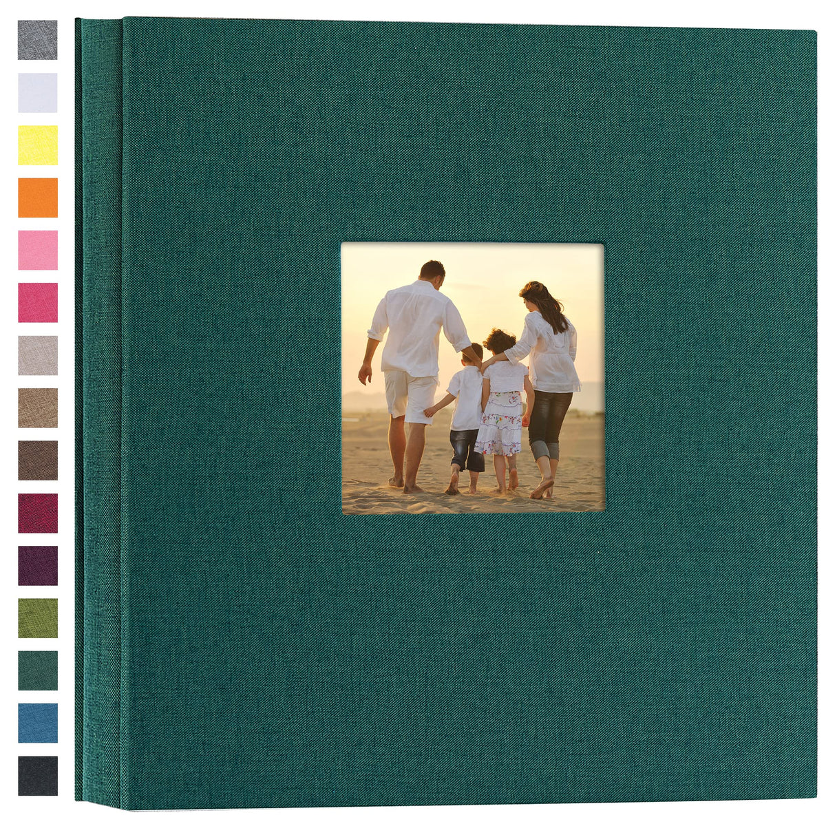 Potricher linen hardcover photo album with 600 pockets keeps family memories organized.