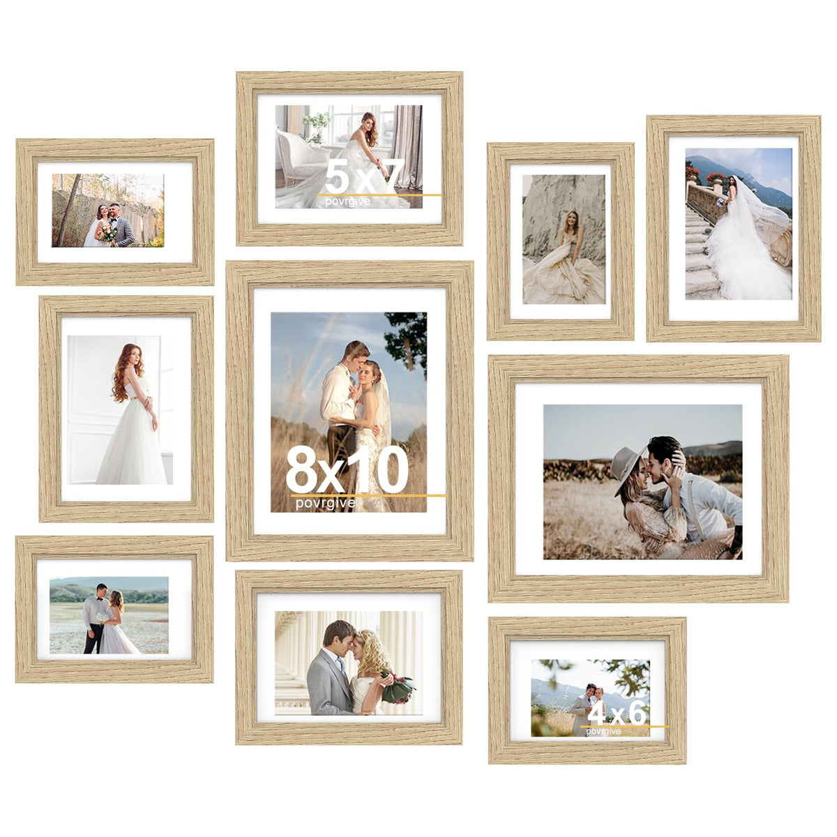 Povrgive wood-frame 8x10 front view for gallery-ready wall display.