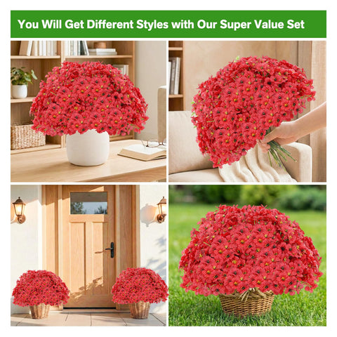 Powbrace artificial flowers add dimension to front yard and garden borders.