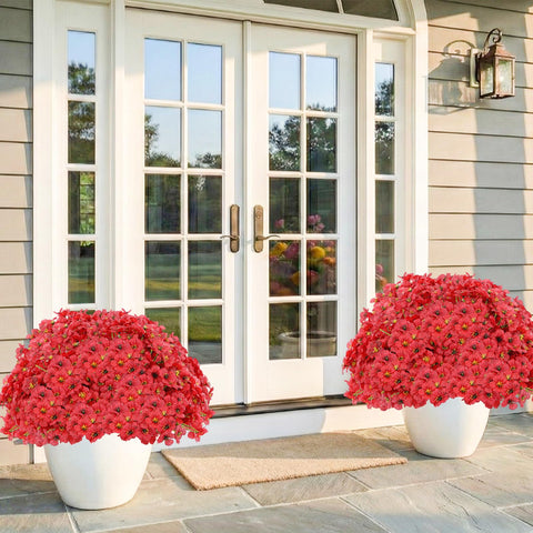 Powbrace artificial flowers are perfect for hanging planters outdoors.