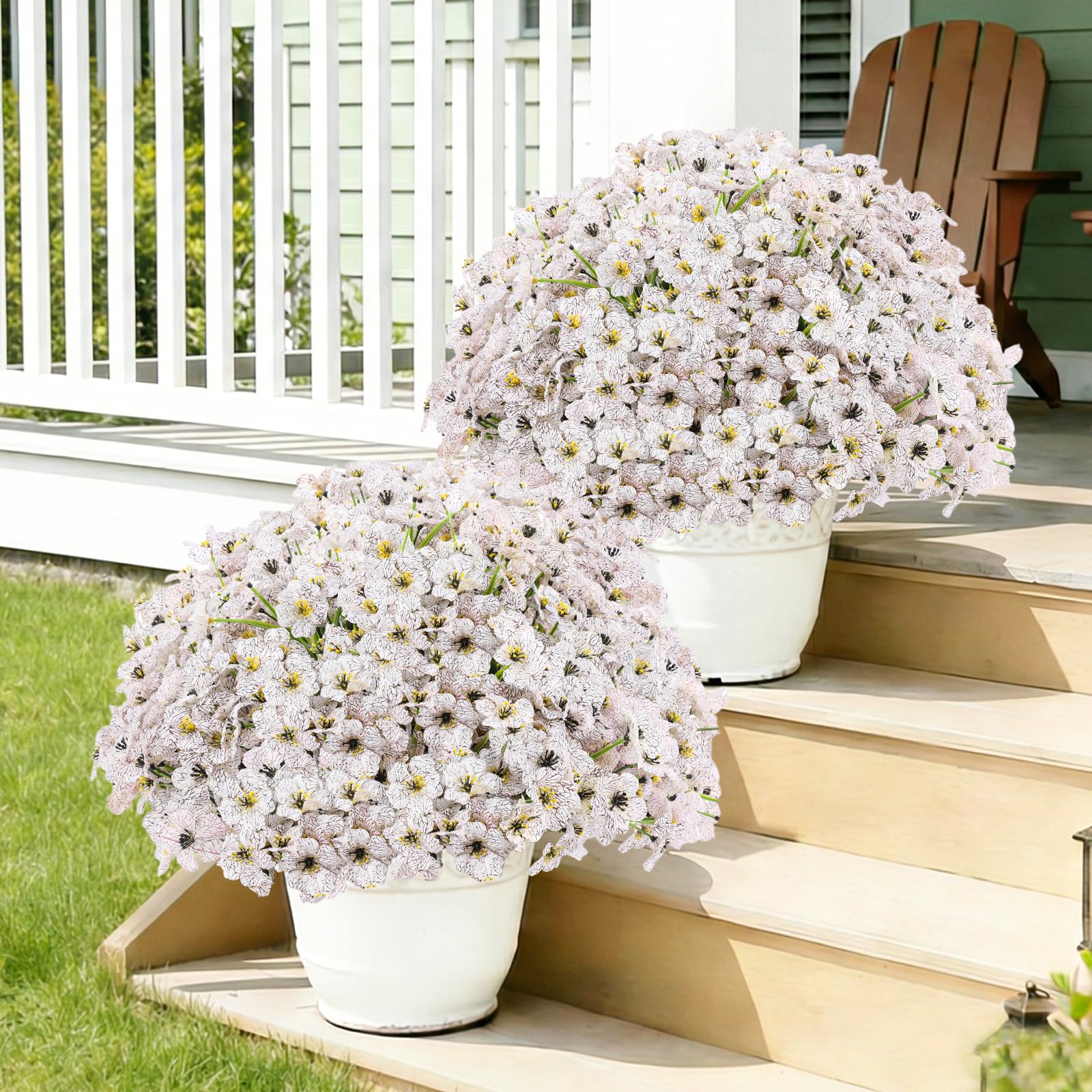 Powbrace outdoor-artificial-flowers-4, maintenance-free decoration for balcony planters.