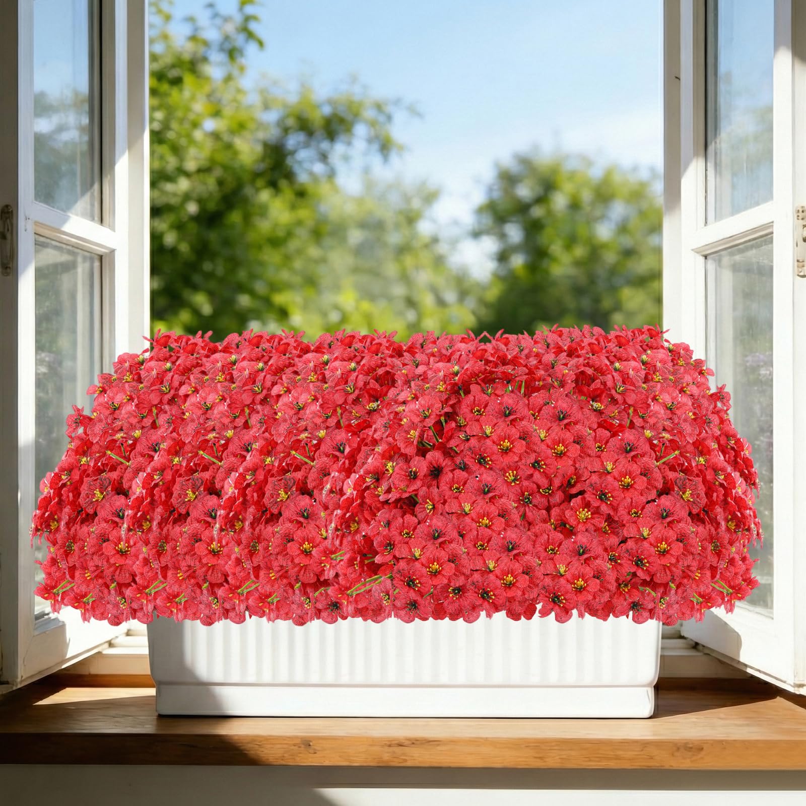 Powbrace artificial flowers ideal for window boxes with vivid hues.