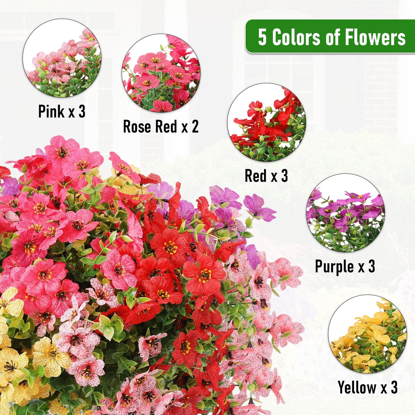 Powbrace artificial plants for porch, balcony, and living room year-round