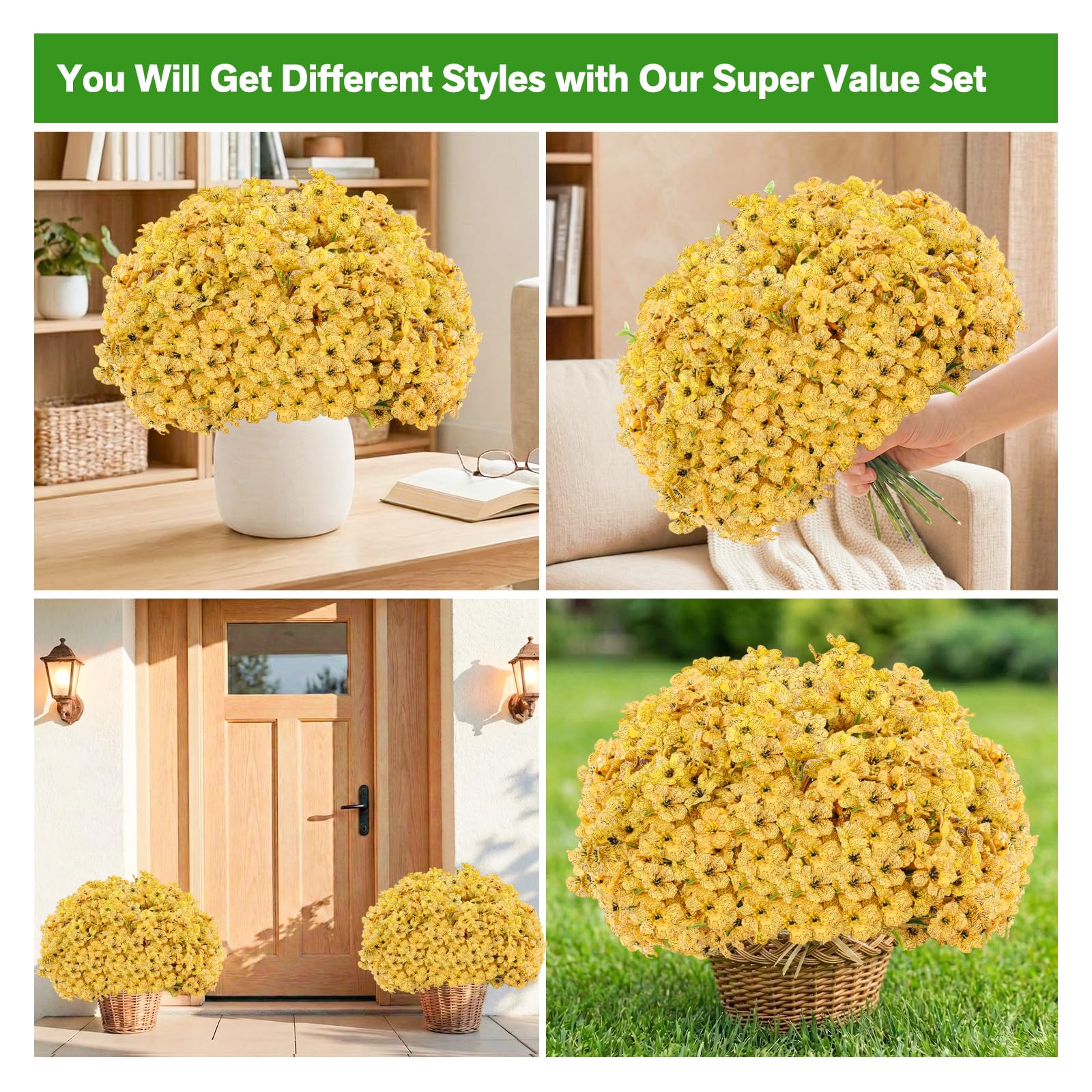 Powbrace artificial flowers with flexible metal wire stems for DIY arrangements