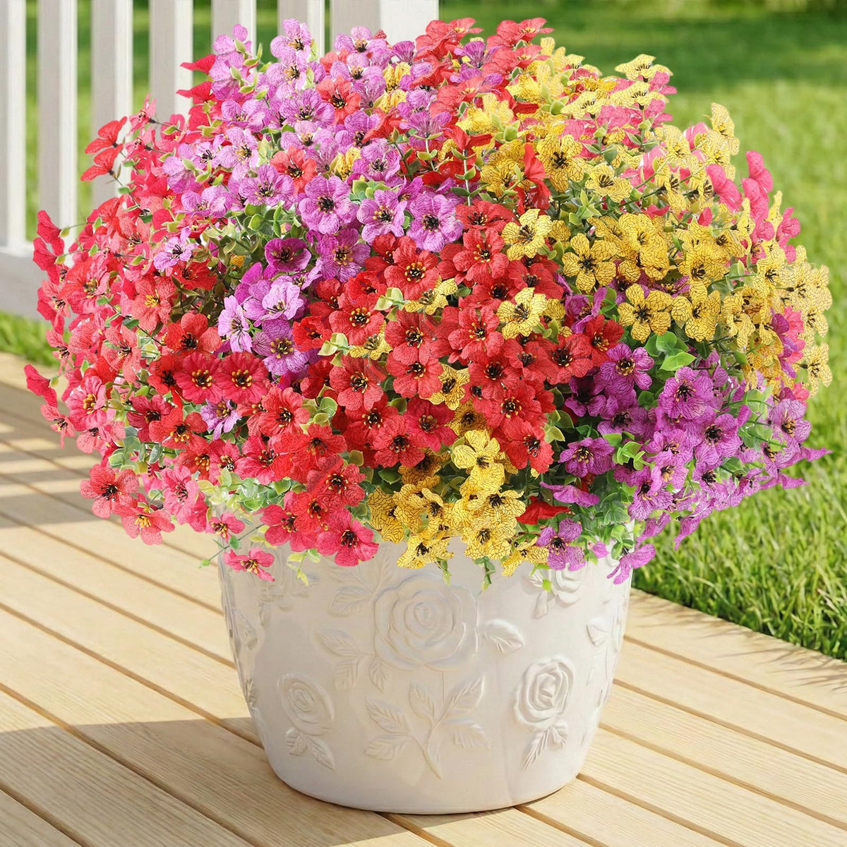 Powbrace outdoor flowers 14 bundles in vibrant colors for porch or garden décor
