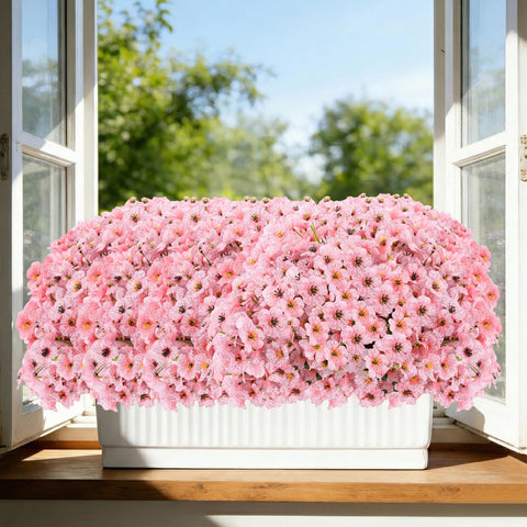 Powbrace 13-inch tall stems create natural-looking arrangements for planters and railings.