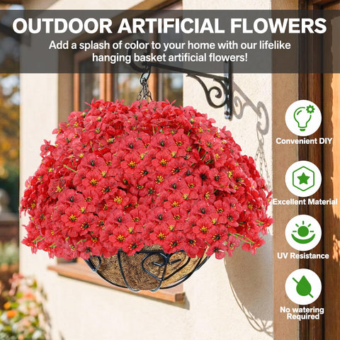 Powbrace UV-resistant artificial flowers with silk petals stay vibrant in sun.