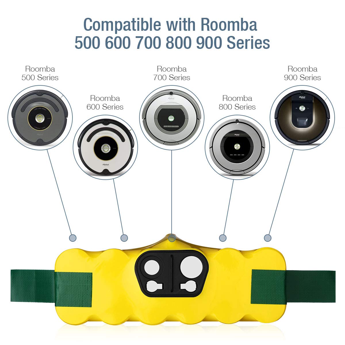 Powerextra Roomba installation demo image highlights easy swap and quick setup.