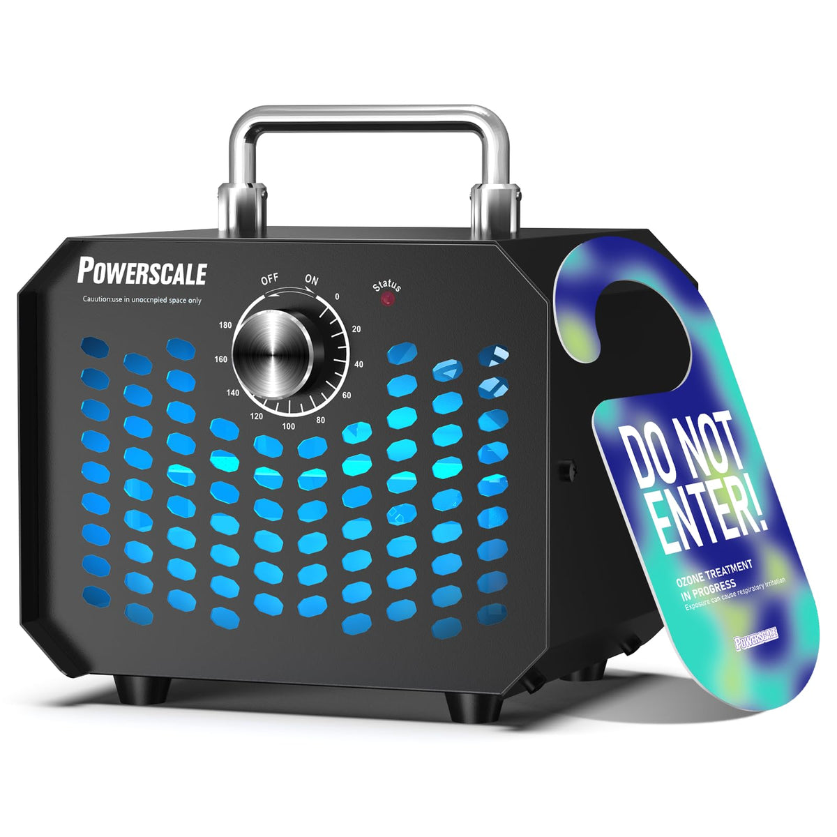 PowerScale ozone generator front view showing compact design for home deodorizing