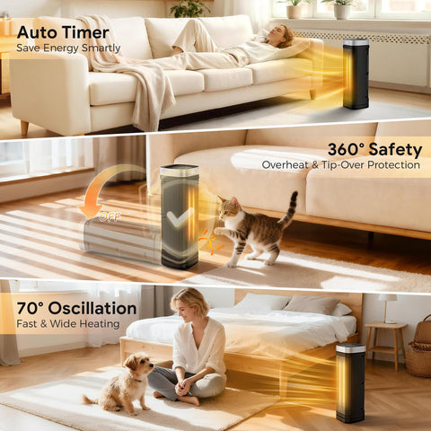 POWSAF remote control used to adjust temperature and timer