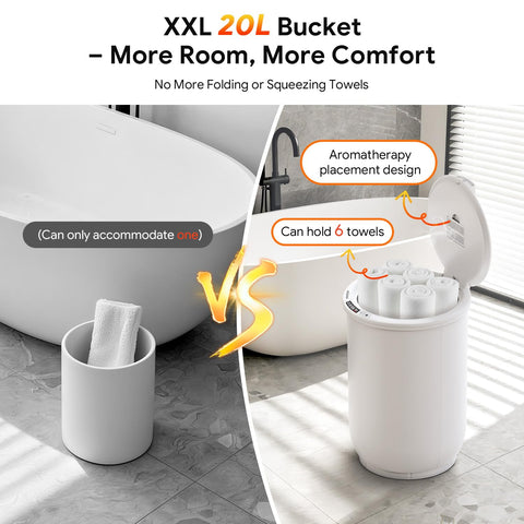 POWSAF interior with towels demonstrates generous 20L capacity