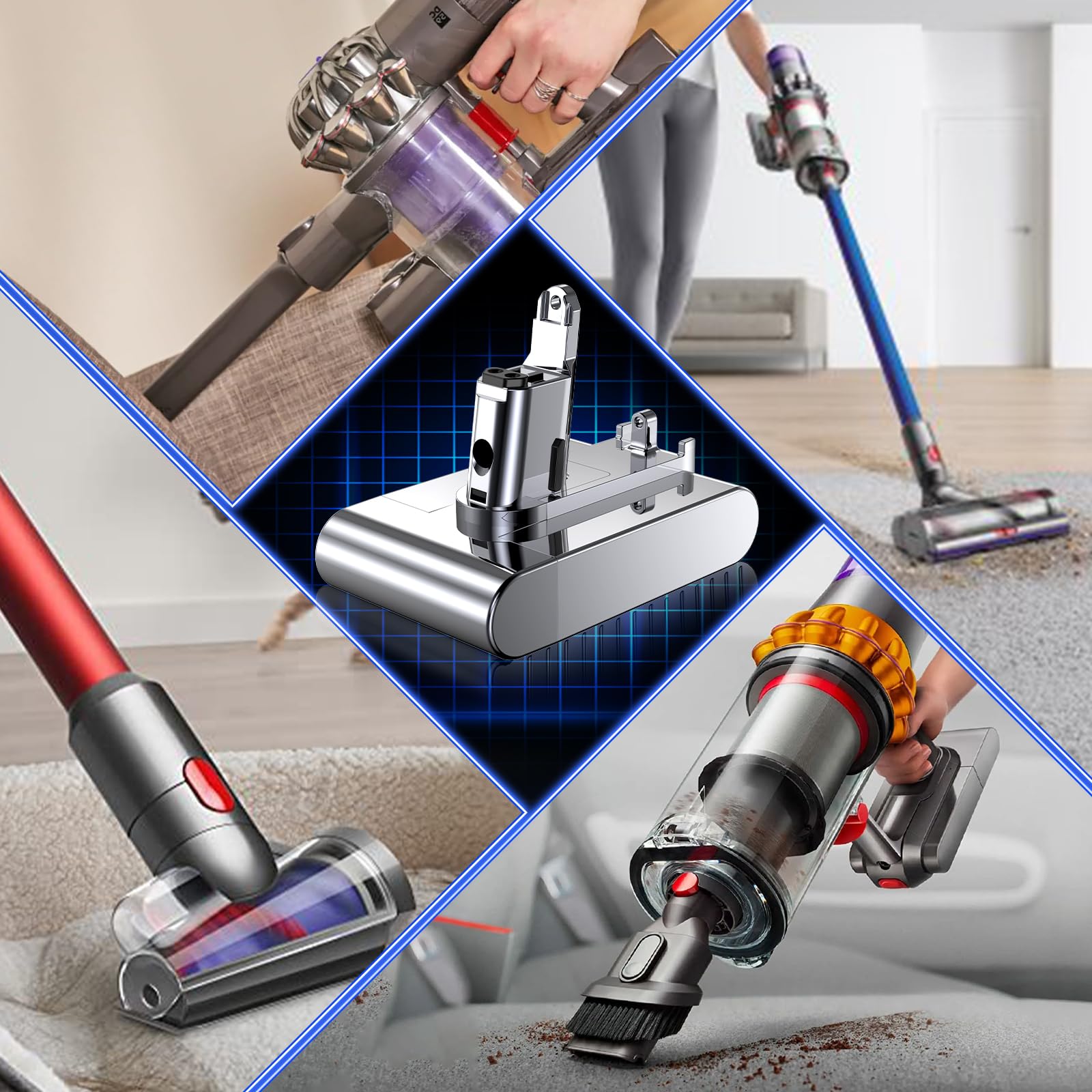 POWTREE compact replacement battery pack for handheld vacuums