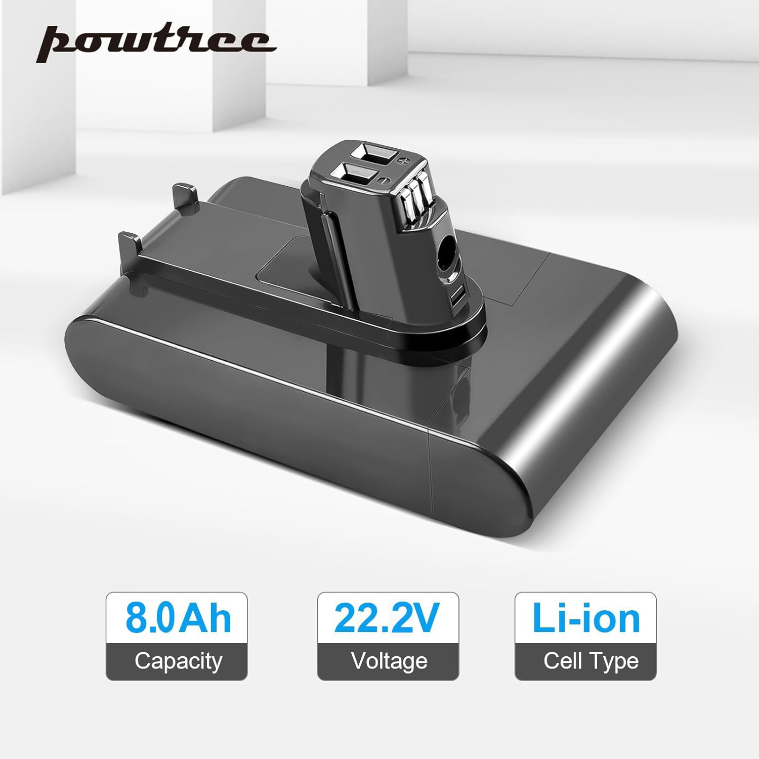 Powtree Dyson Type A compatible battery for DC30–DC45 models.