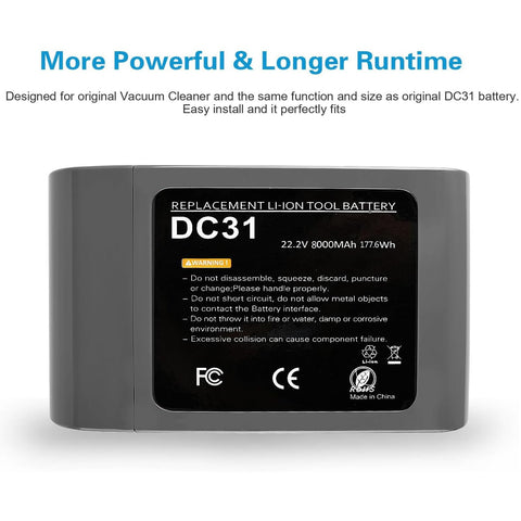 Compatible with the original Dyson charger and docking station for easy replacement.