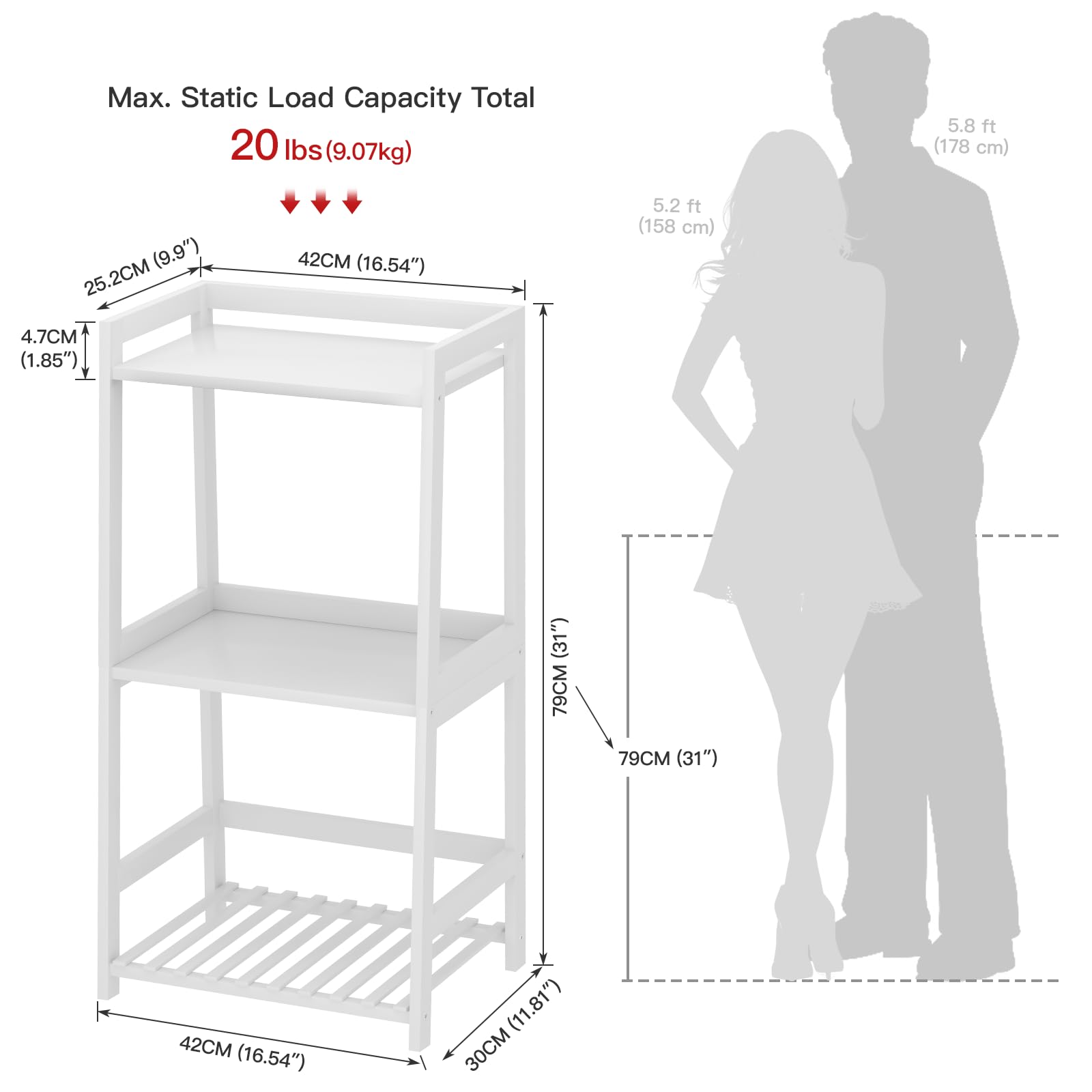 POXAKA shelf assembly shown with hardware and instructions for quick setup