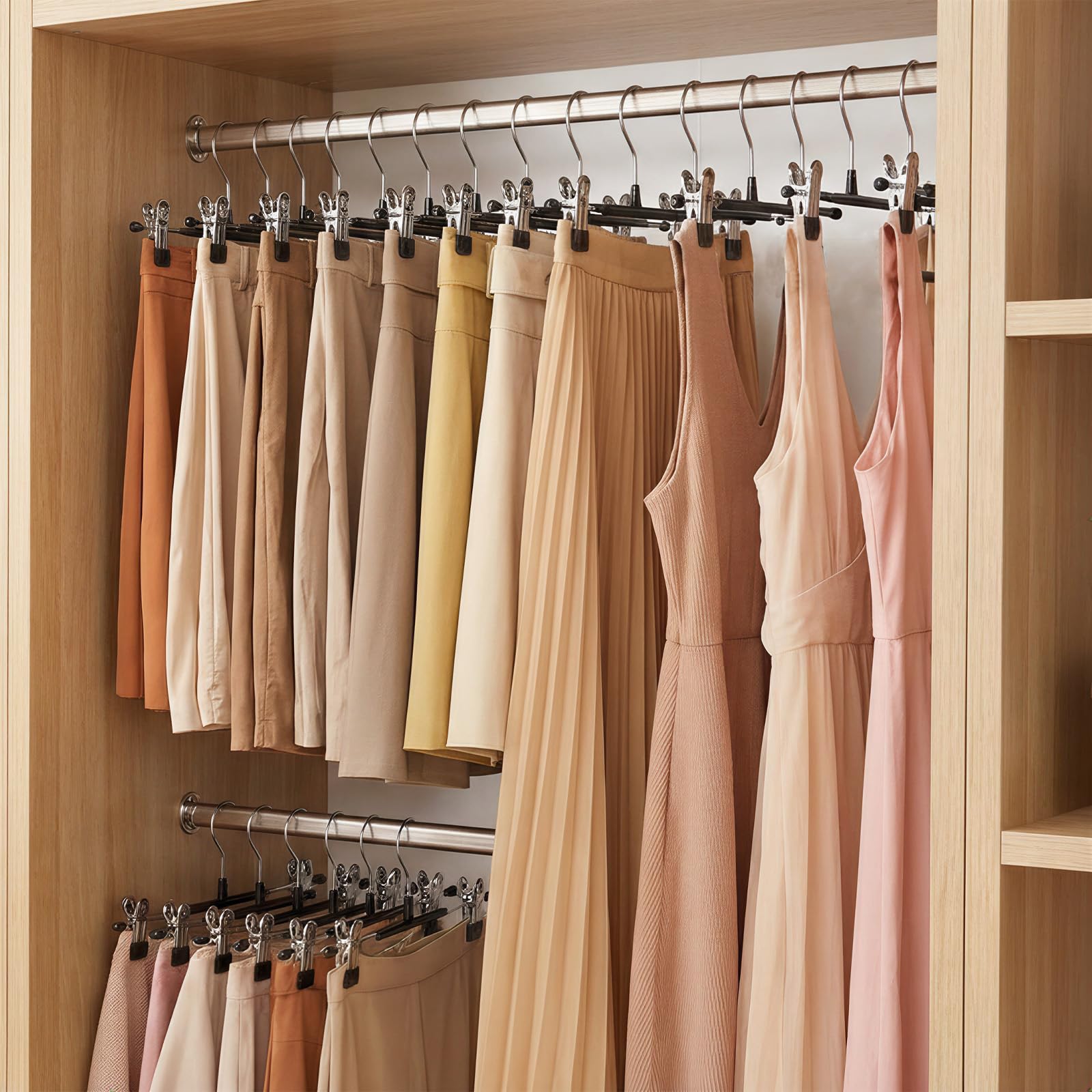 POZEAN black pants hangers blend with decor