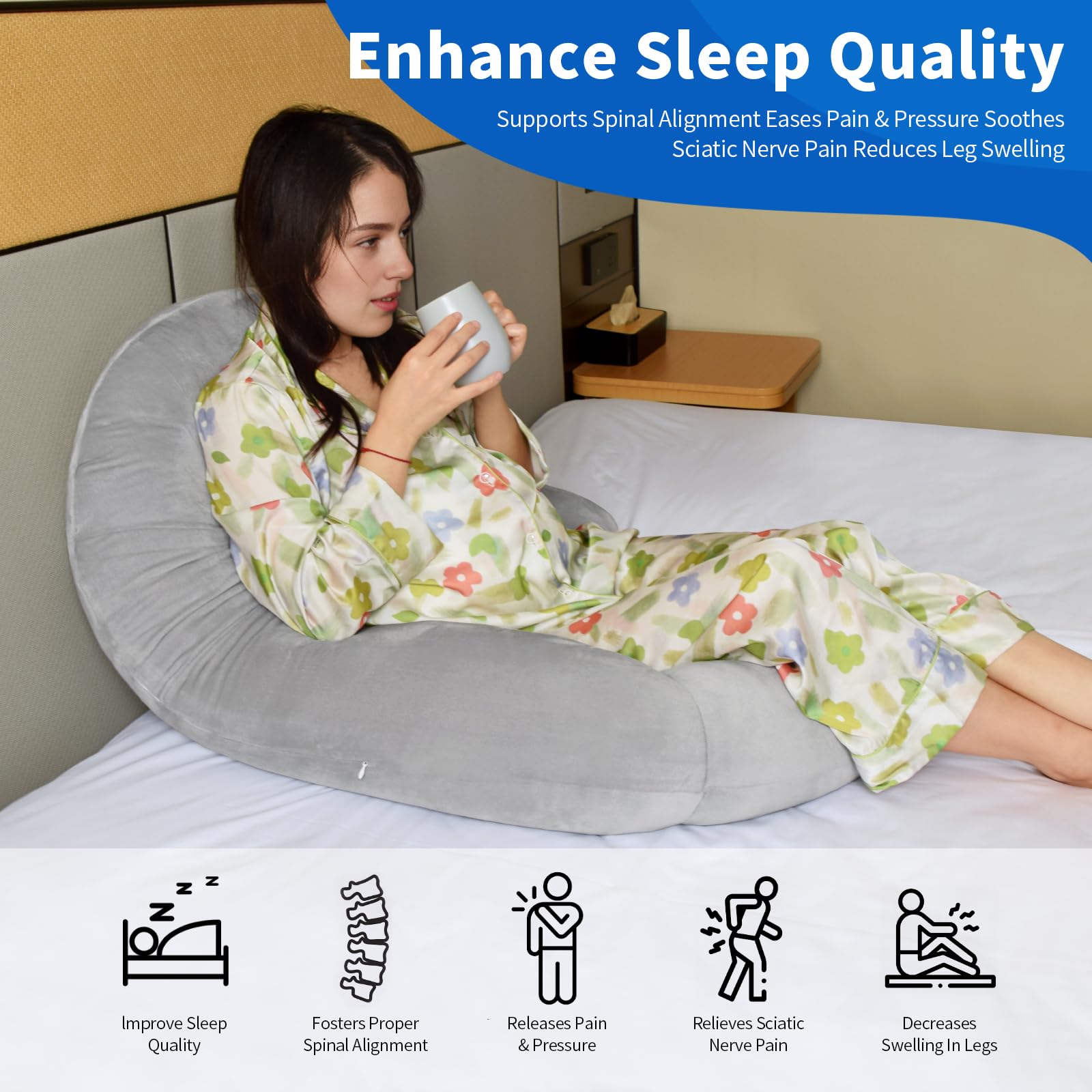 Pozico breathable velvet cover keeps skin cool overnight.