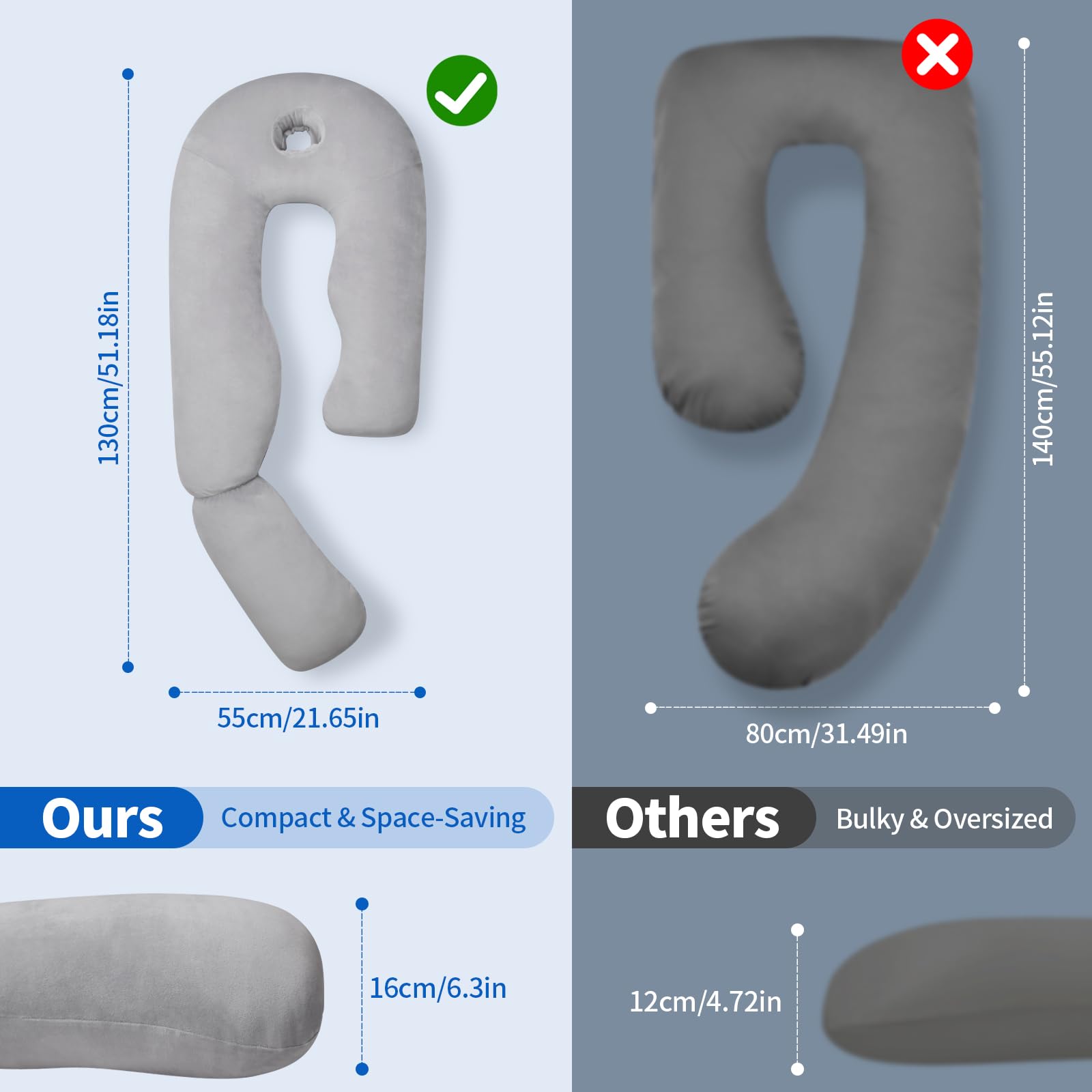 Pozico neck-back-hip-support pillow helps align the spine.