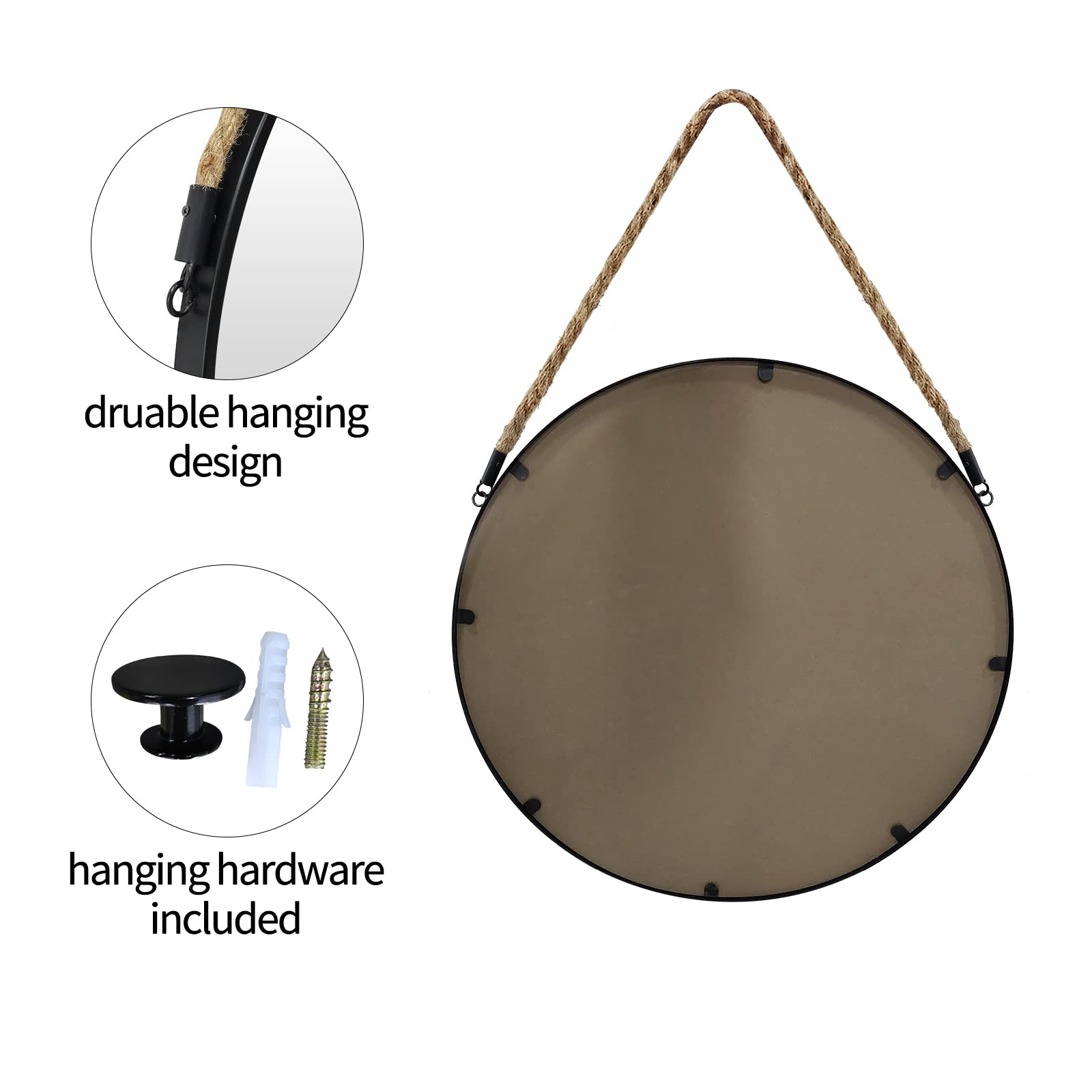POZINO back board FSC certified wood round mirror highlights sustainable construction