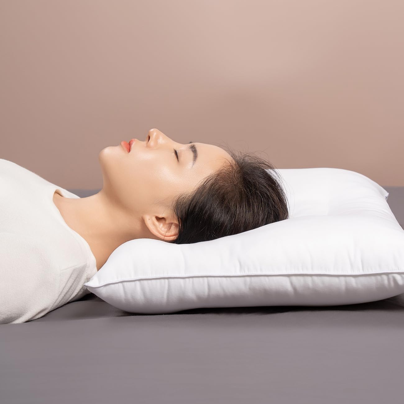 Pozino flat thin pillow machine washable design for easy care.