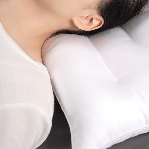 Pozino flat thin pillow no-shift construction shown for stable night rest.