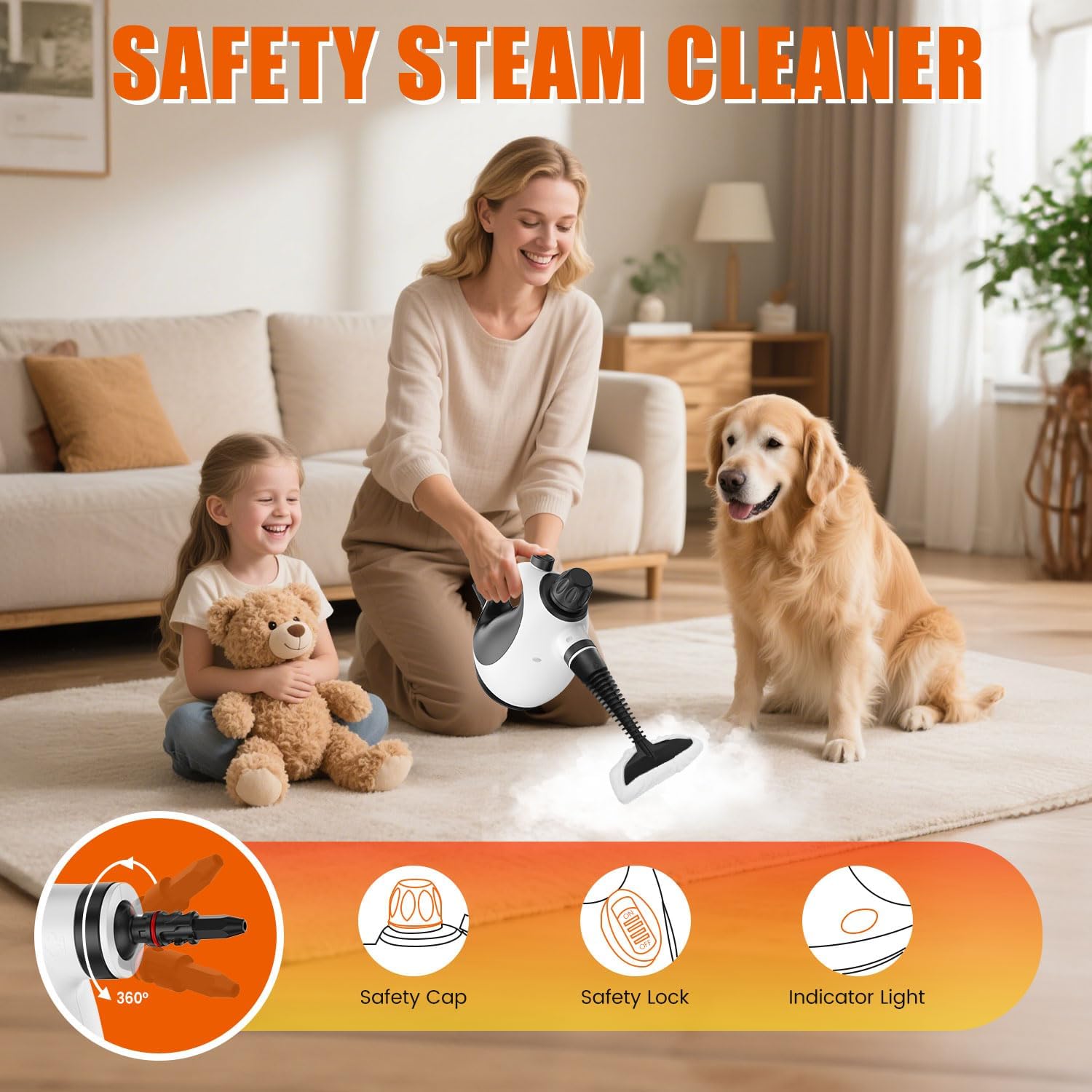 Pozoera extendable hose reaches tight spaces and upholstery.