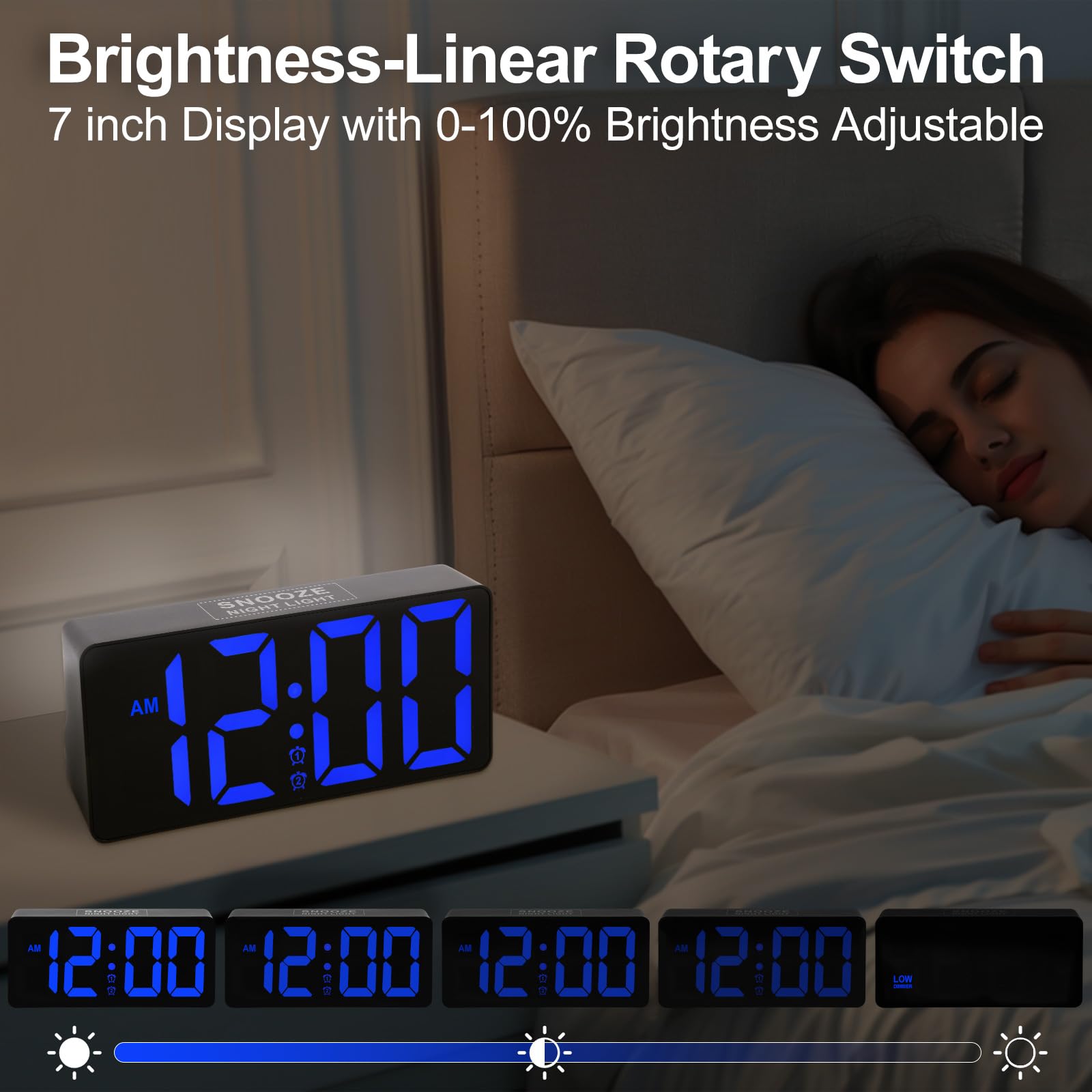 PPLEE dual alarm clock shows two schedules with easy one-touch snooze