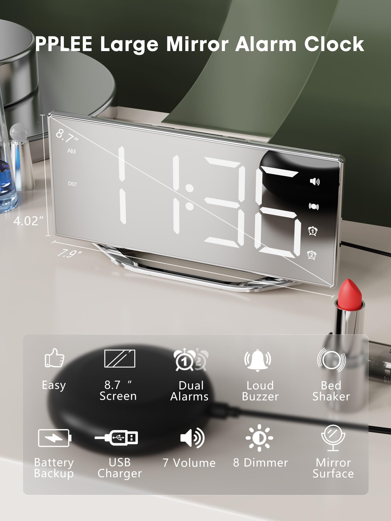 PPLEE bed shaker alarm delivers tactile wake-up cue for heavy sleepers
