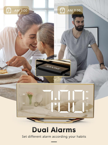 PPLEE dual alarms with snooze for separate schedules