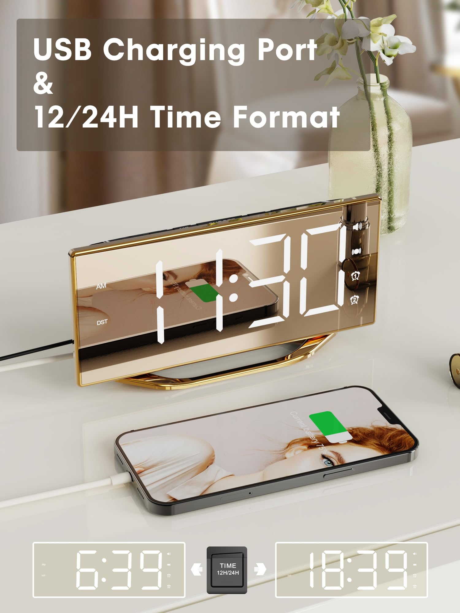 PPLEE USB charging port keeps devices powered at night