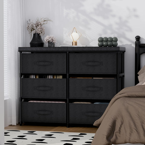 PPN dresser fabric drawers with semi-privacy design for organized clutter.