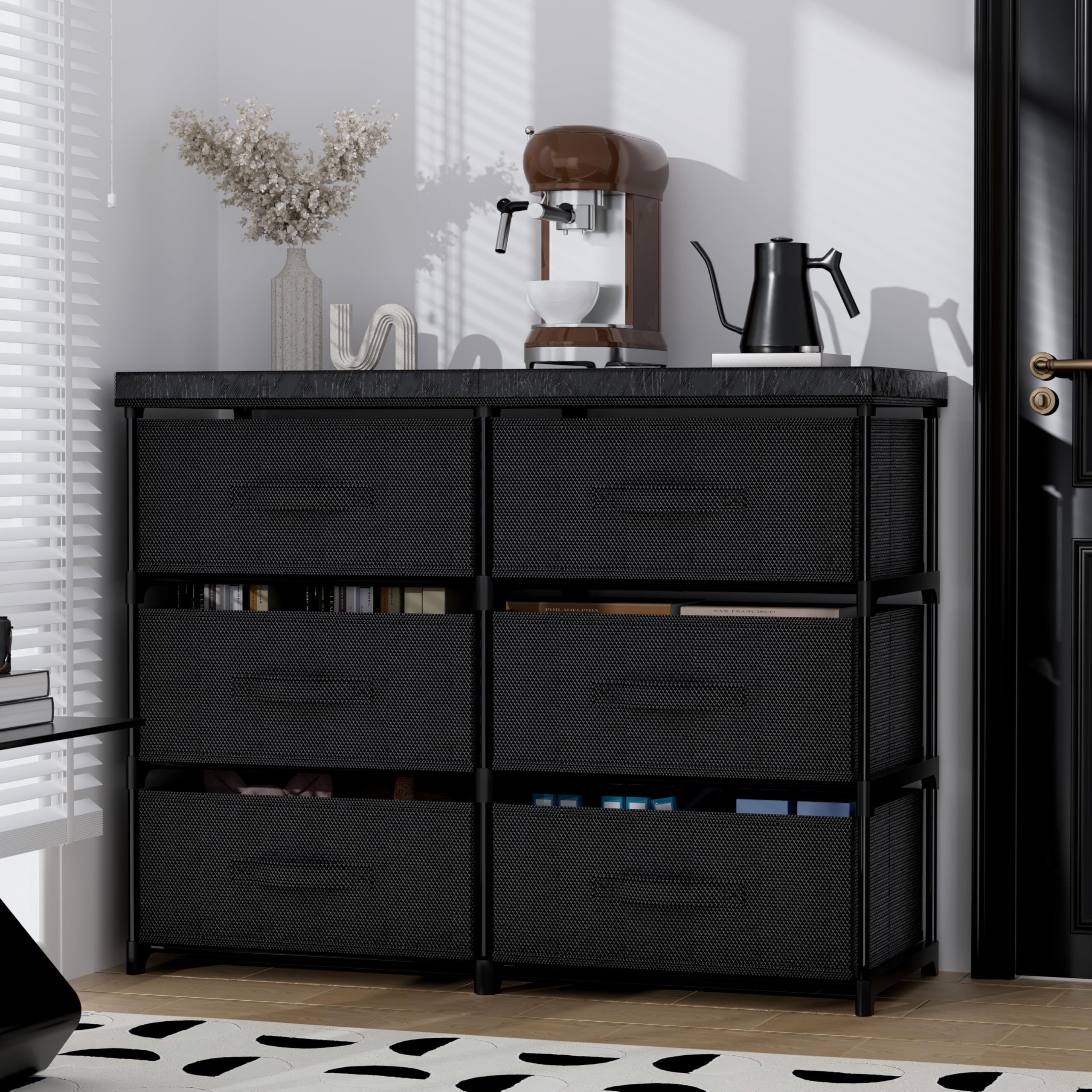 PPN dresser metal frame construction for durable bedroom storage.