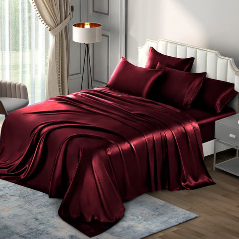 P Pothuiny king satin flat sheet measures 108 by 102 inches