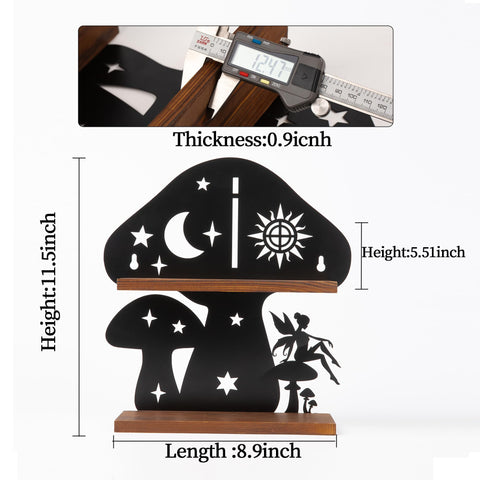 Pracaniz iron-backed mushroom shelf adds cottage-core charm to living rooms.