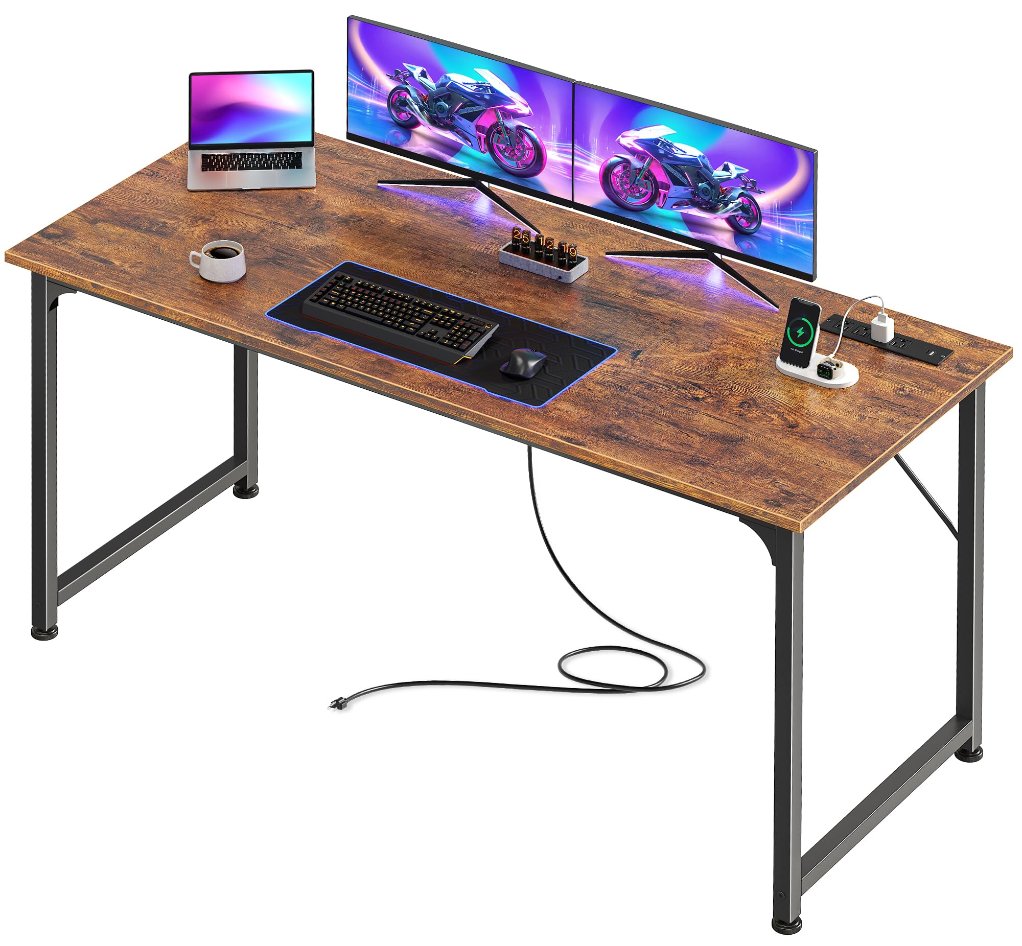 PRAISUN 55x20 desk front view for multitasking setups
