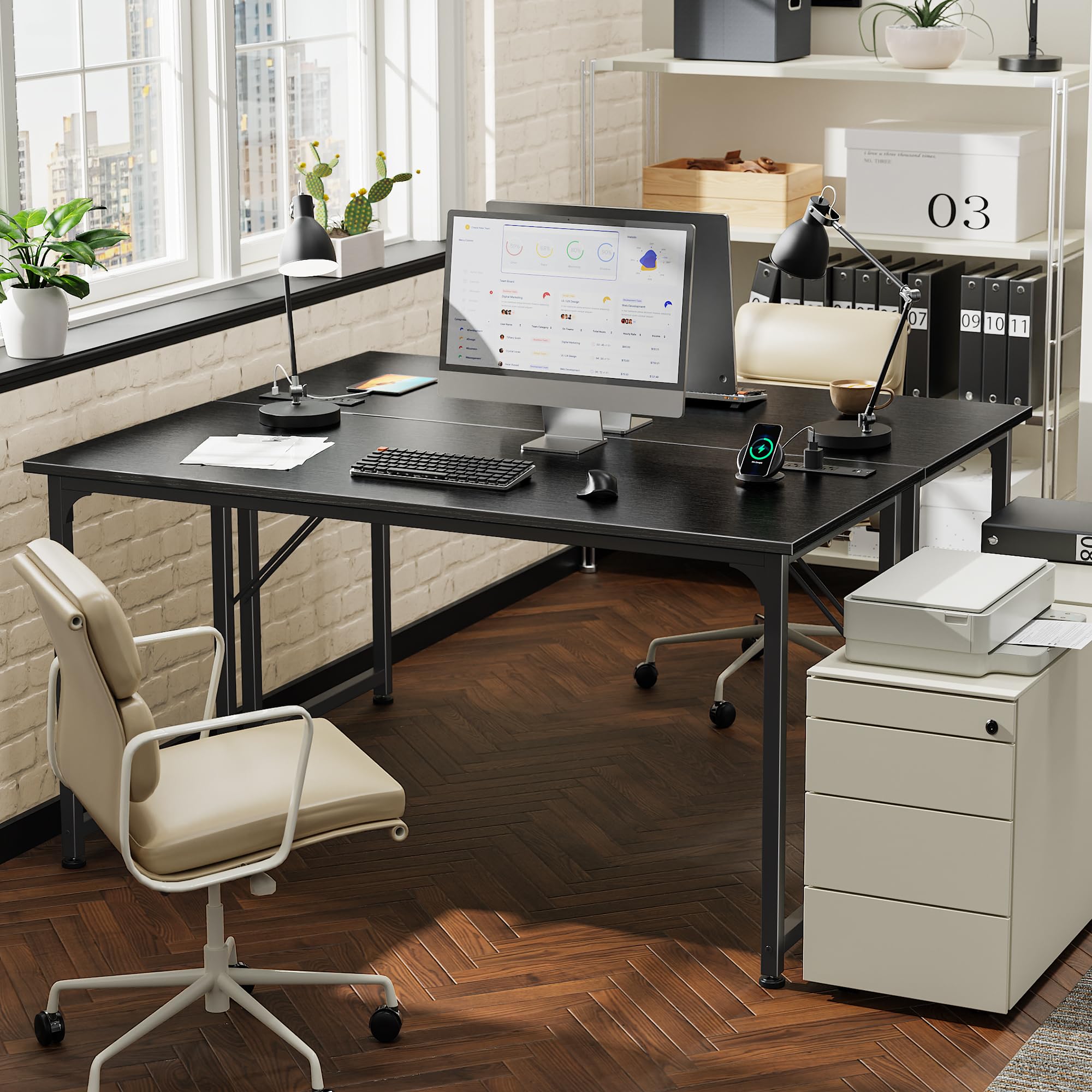 PRAISUN 55 x 20 inch desktop expanding workspace for monitors and documents
