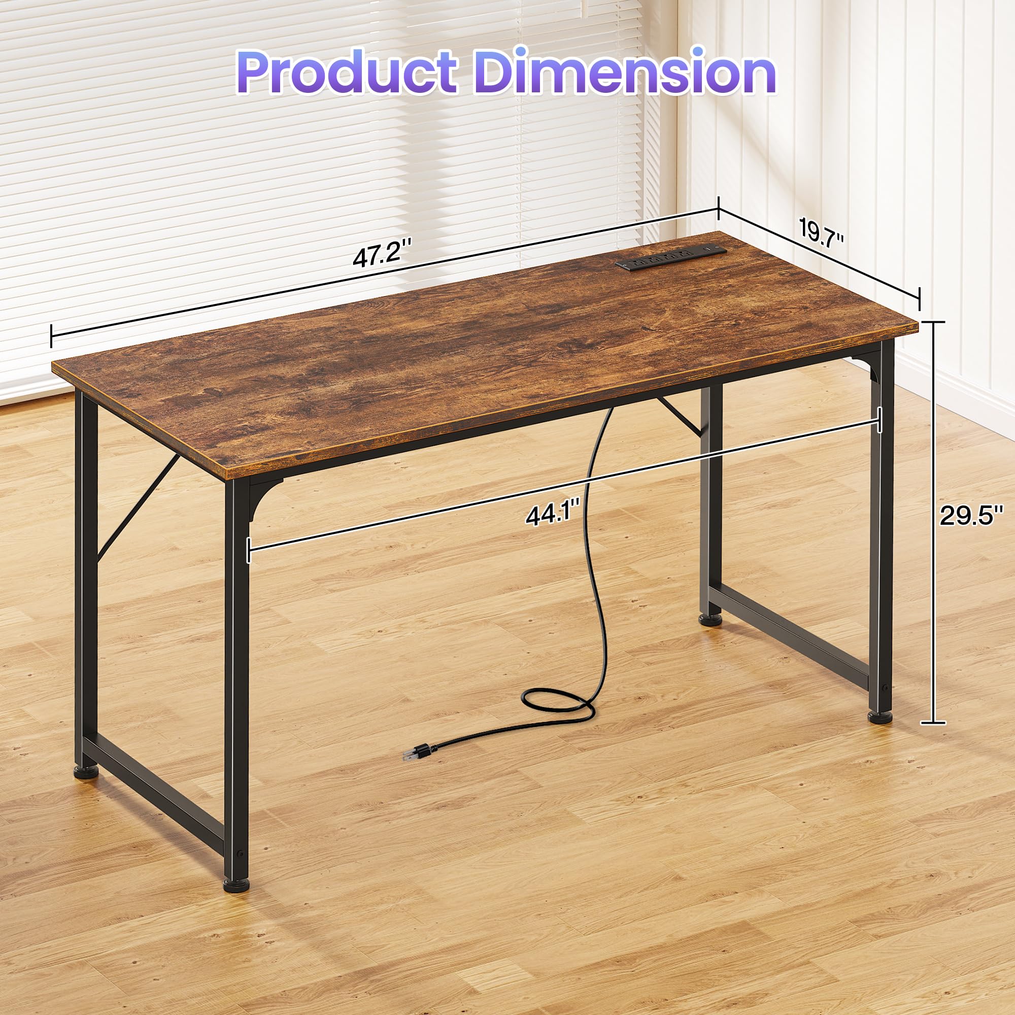 PRAISUN easy-assembly desk with labeled parts for fast setup