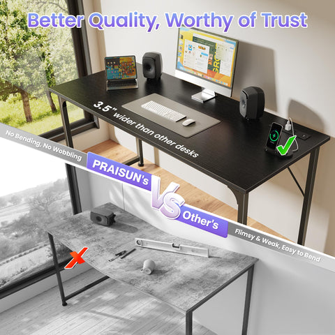 PRAISUN thick tabletop reinforcement under the desk surface