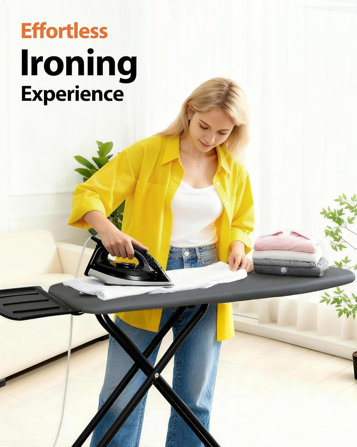 PRAMUME sturdy metal frame delivers stable ironing sessions