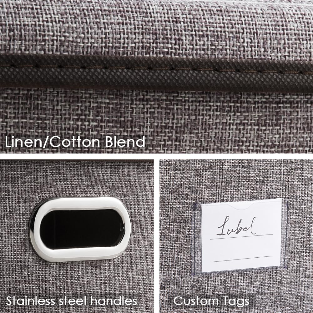 PRANDOM bin with lid on closet shelf keeping contents concealed.