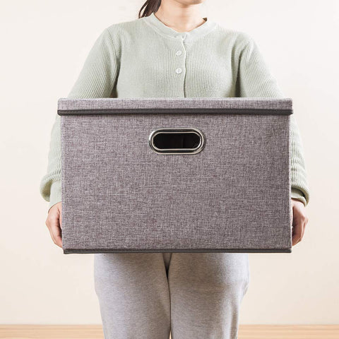 Fold-flat PRANDOM storage bin designed to save space when not in use.