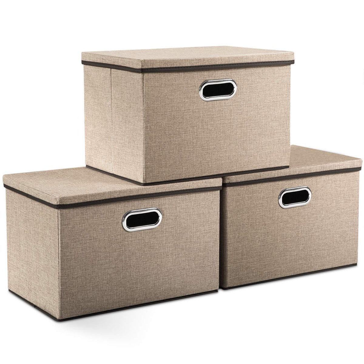 PRANDOM large jute storage bin with lid for organized living spaces.