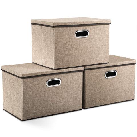 PRANDOM large jute storage bin with lid for organized living spaces.
