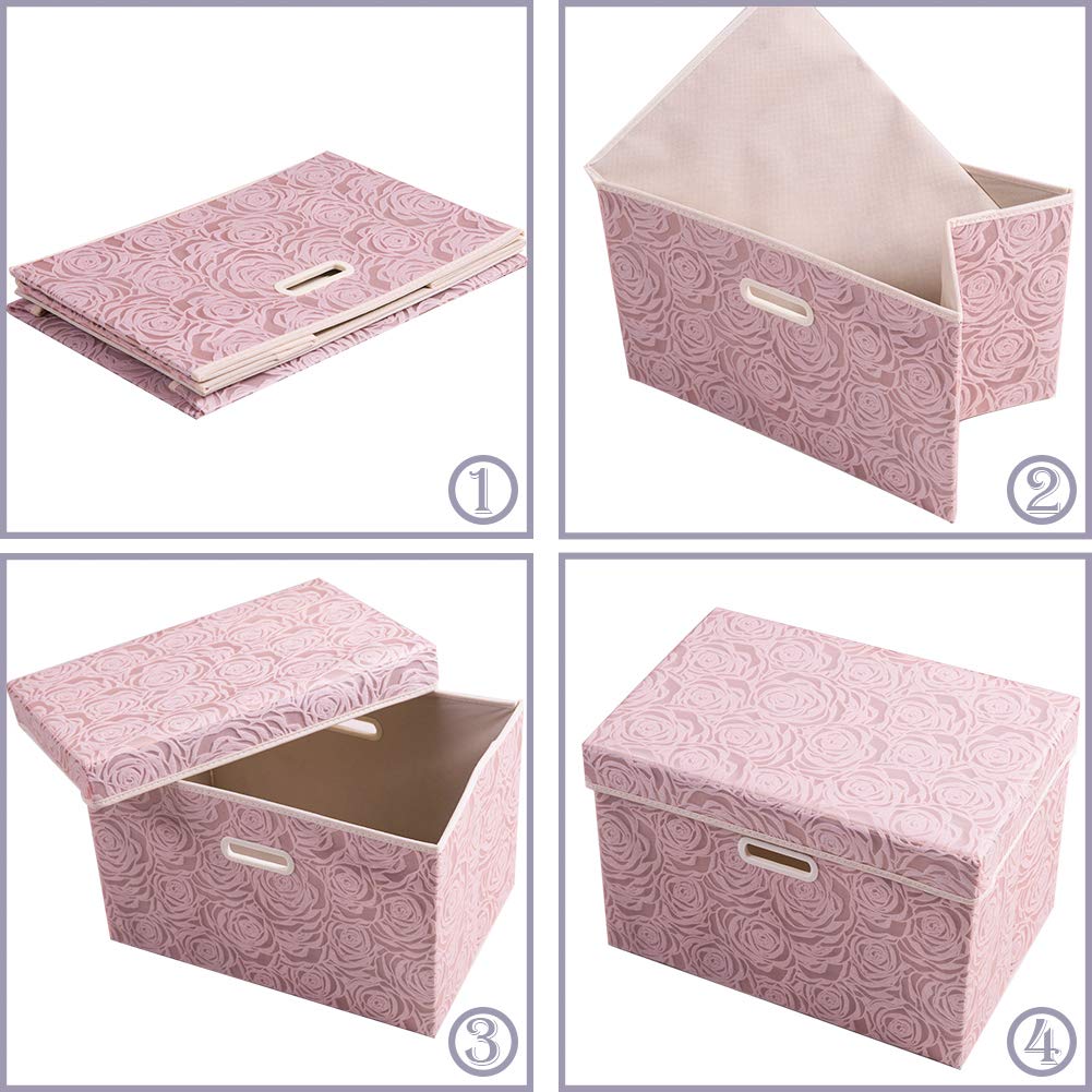 PRANDOM pink storage box holding magazines on a shelf