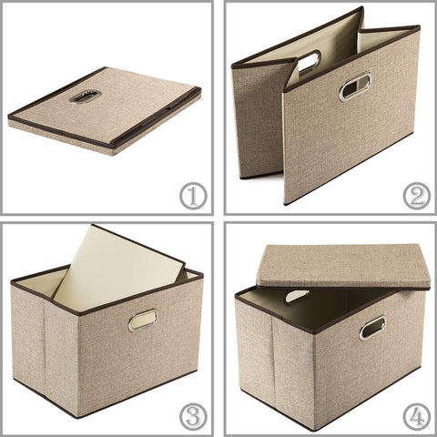PRANDOM bin features reinforced edges and secure lid.