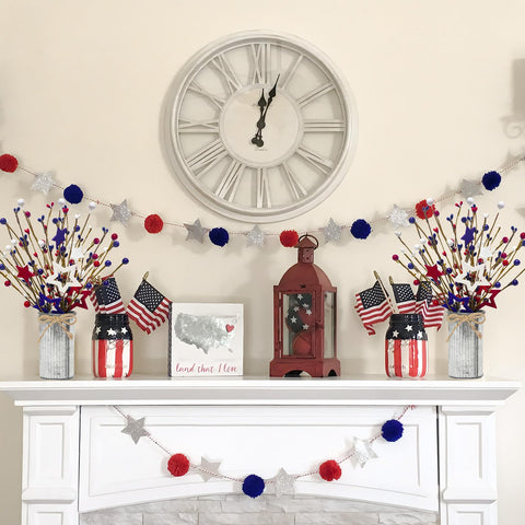 Prashent 12-inch patriotic berry picks brighten Memorial Day tables.