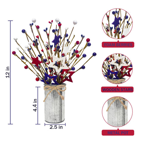 Prashent artificial flowers deliver patriotic flair in home interiors.